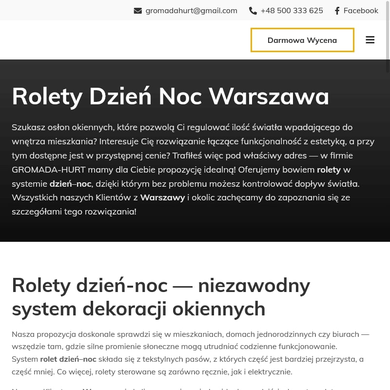 Rolety na wymiar w Warszawie